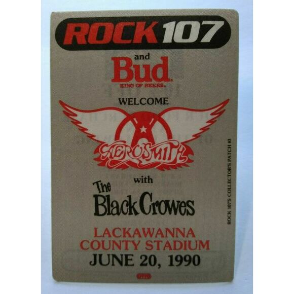 Aerosmith The Black Crowes Backstage Concert Pass Original Hard Rock Music 1990 - Picture 1 of 4